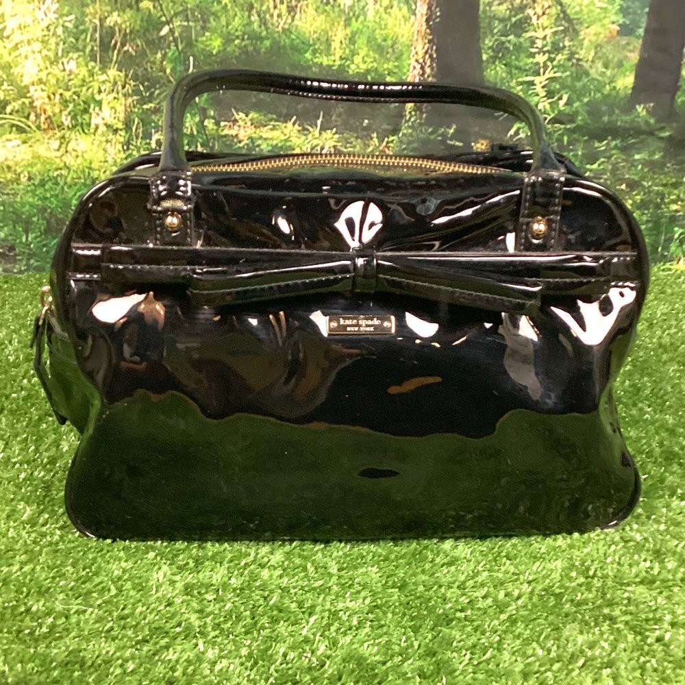 Kate Spade Black Patent Leather Satchel Handbag As Is